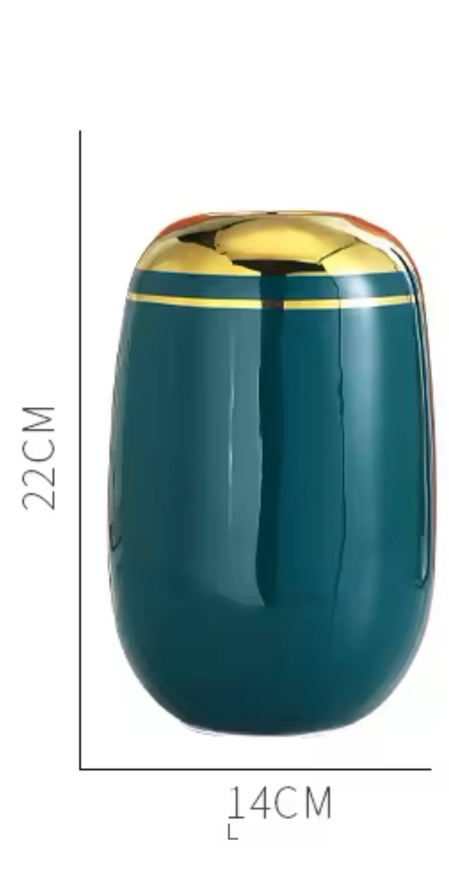 Cascade Vase Aesthetic Design Green Polish with Gold Finishing