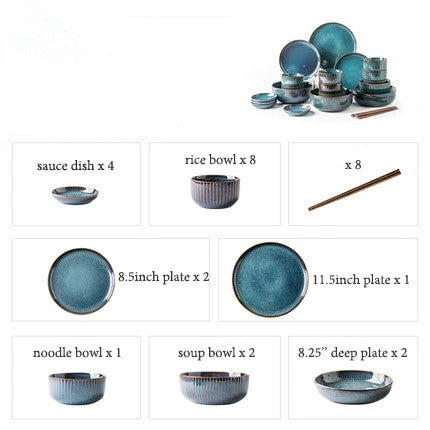 Robin Blue Ceramic Tableware Set