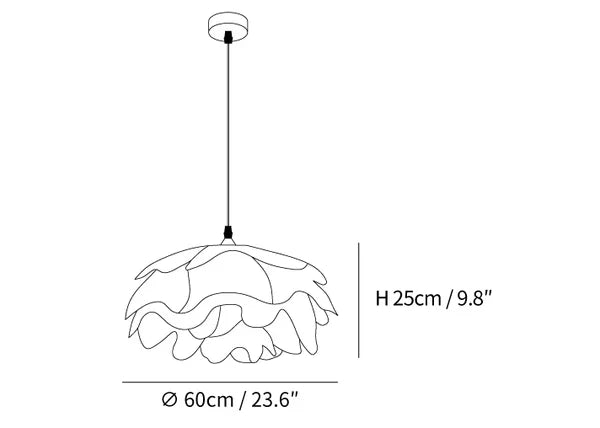 Bloemvormige witte hanglamp