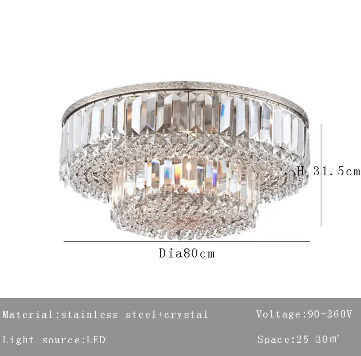 Chandelier en cristal Rosalina