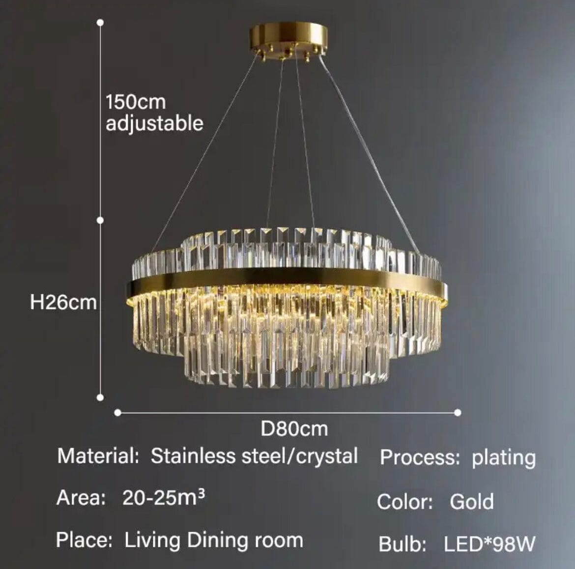 Chandelier en cristal Orion