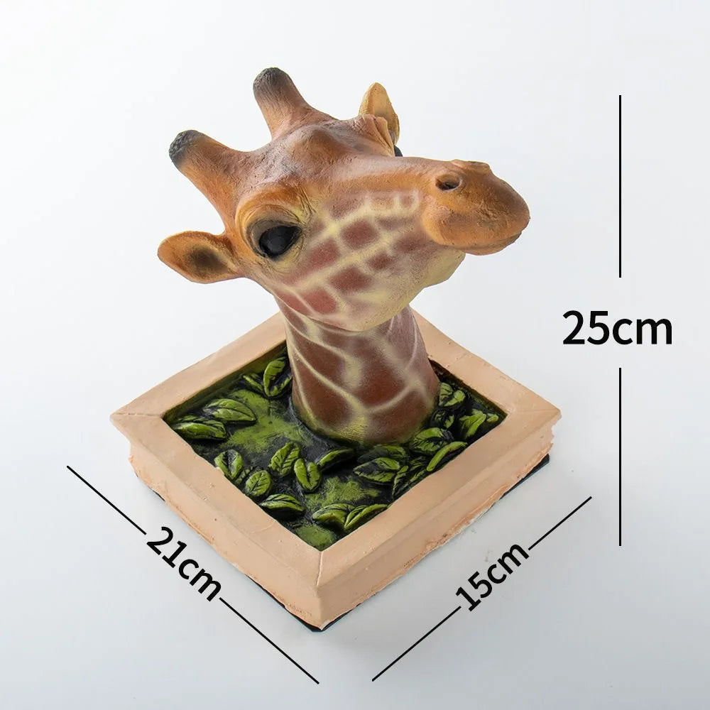 3D Lifelike Giraffe Head Wall Sculpture – Unique Nature-Inspired Home Decor