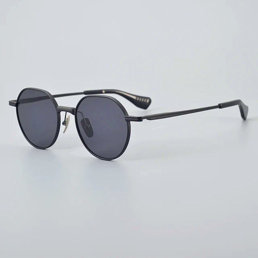 Round Polarized Titanium Sunglasses