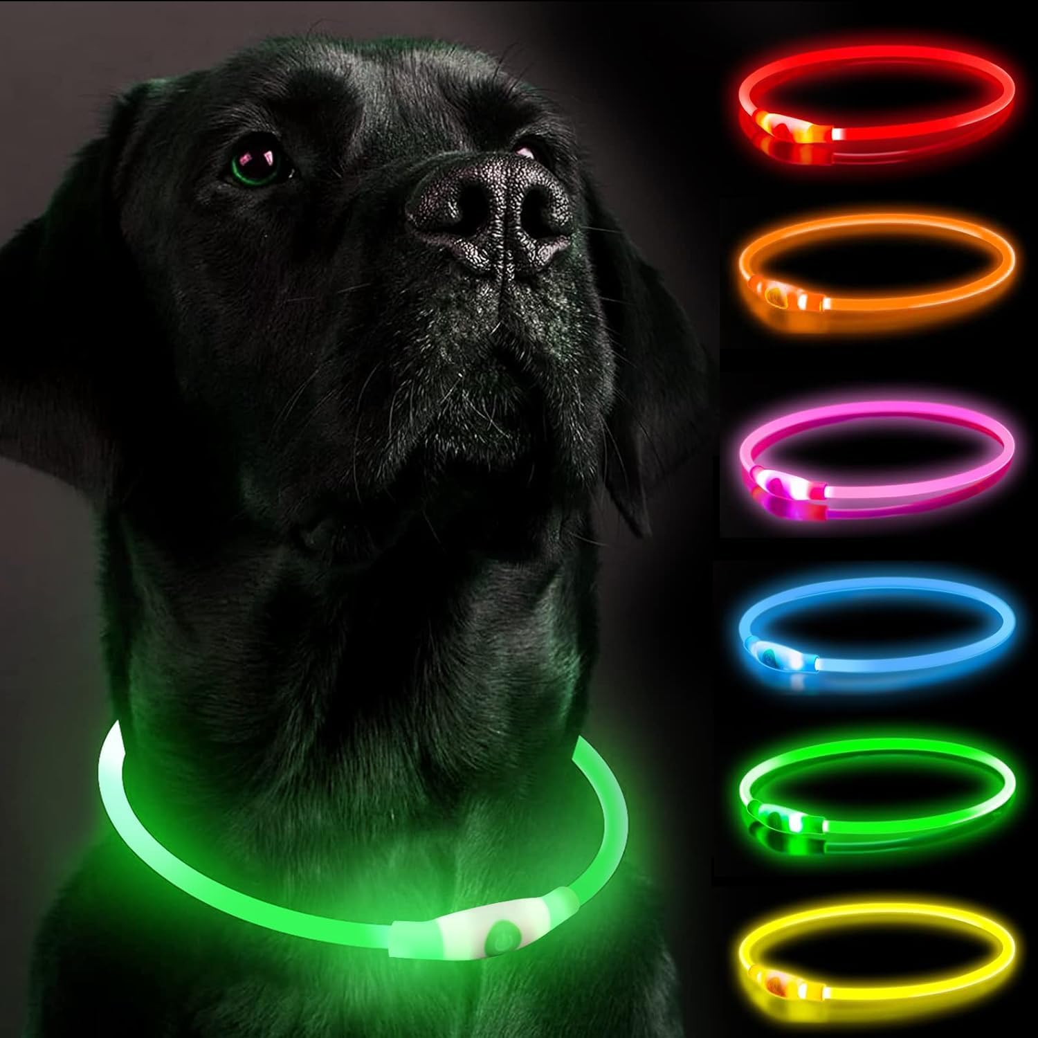 LED-halsband, halsbanden, oplaadbare glanzende nachtwandeling