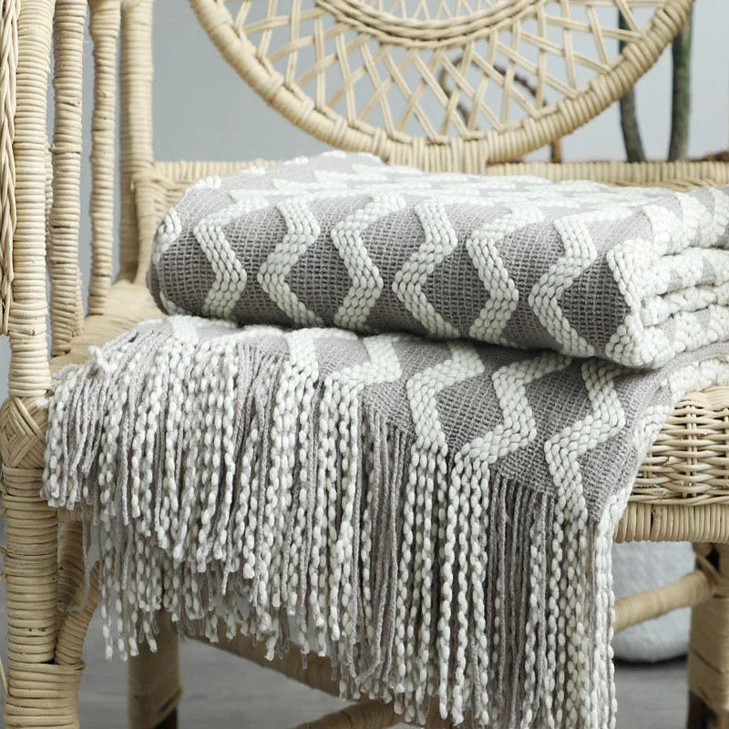 Nordic Knitted Blanket: Cozy Elegance for Sofa, Bed, and Office Nap