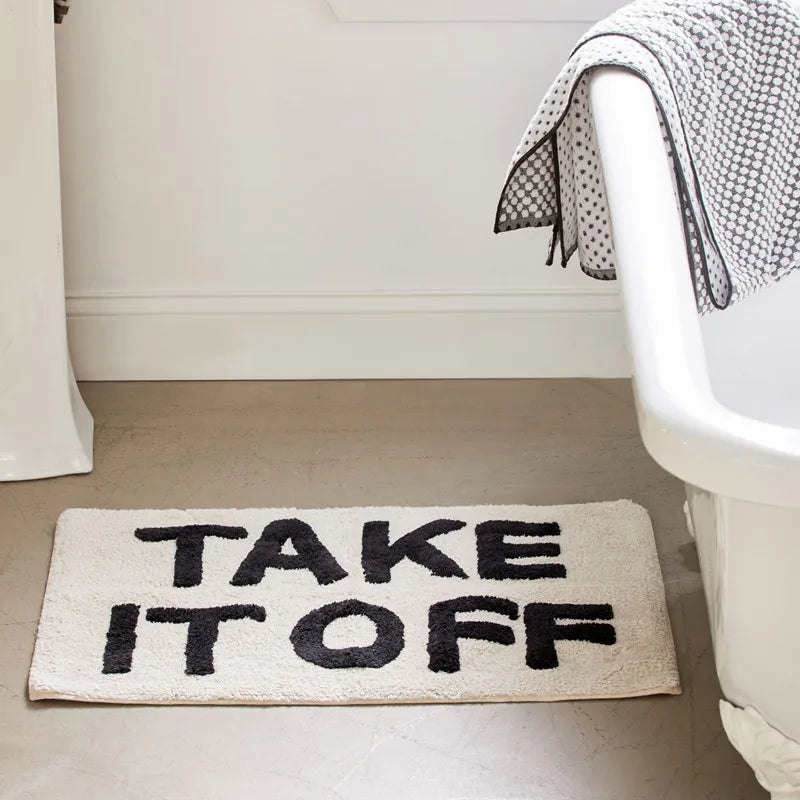 Alfombrilla de baño artesanal "Take It Off"