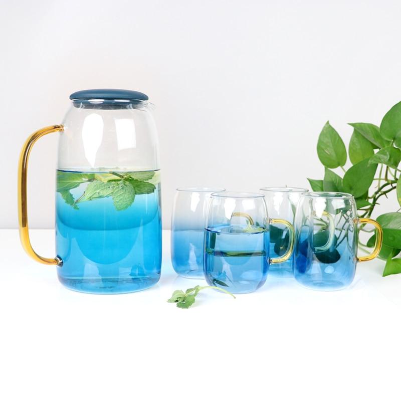 Blue Ombre Glass Pitcher Set