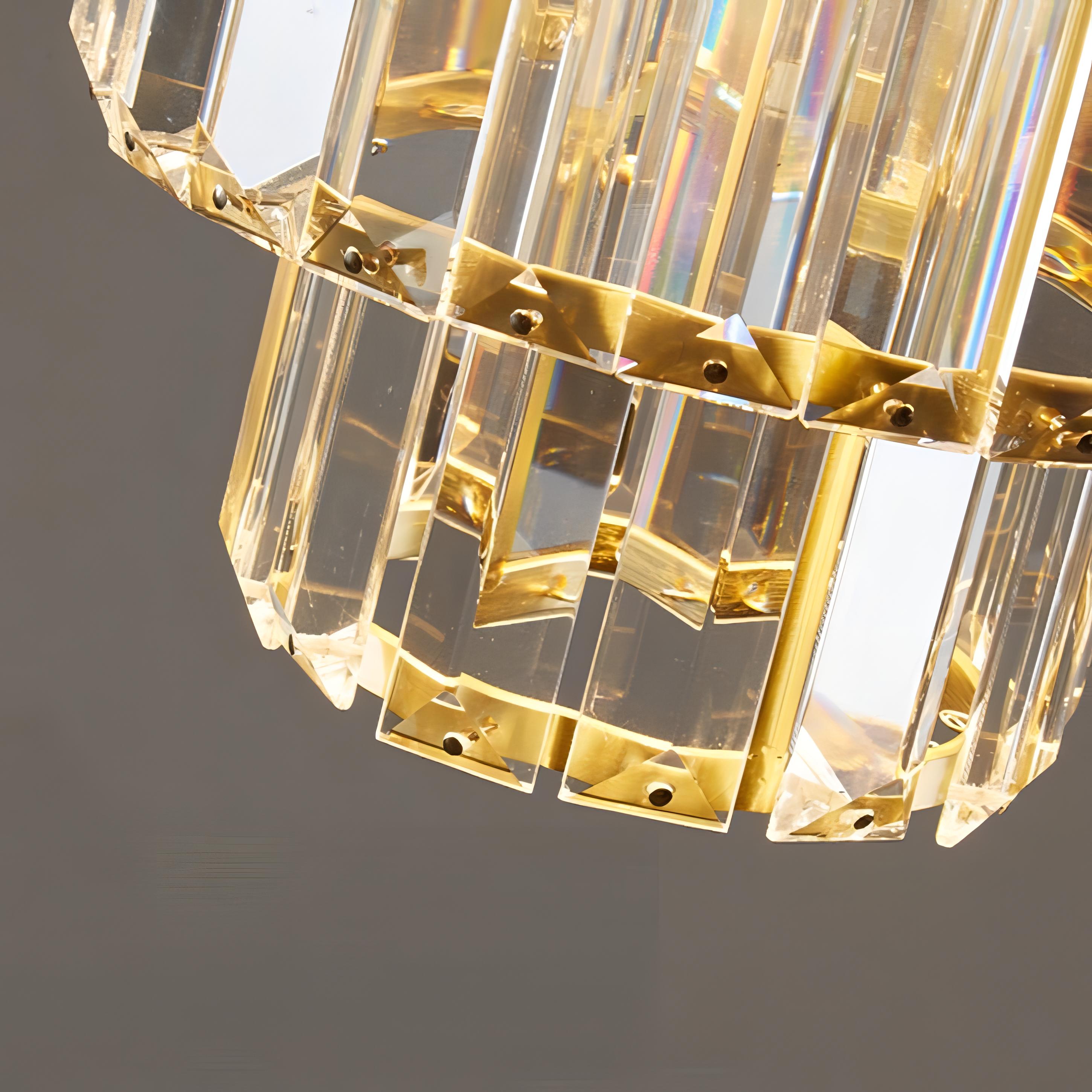 FernandoÉlégance - Crystal Ceiling Light with Striated Design