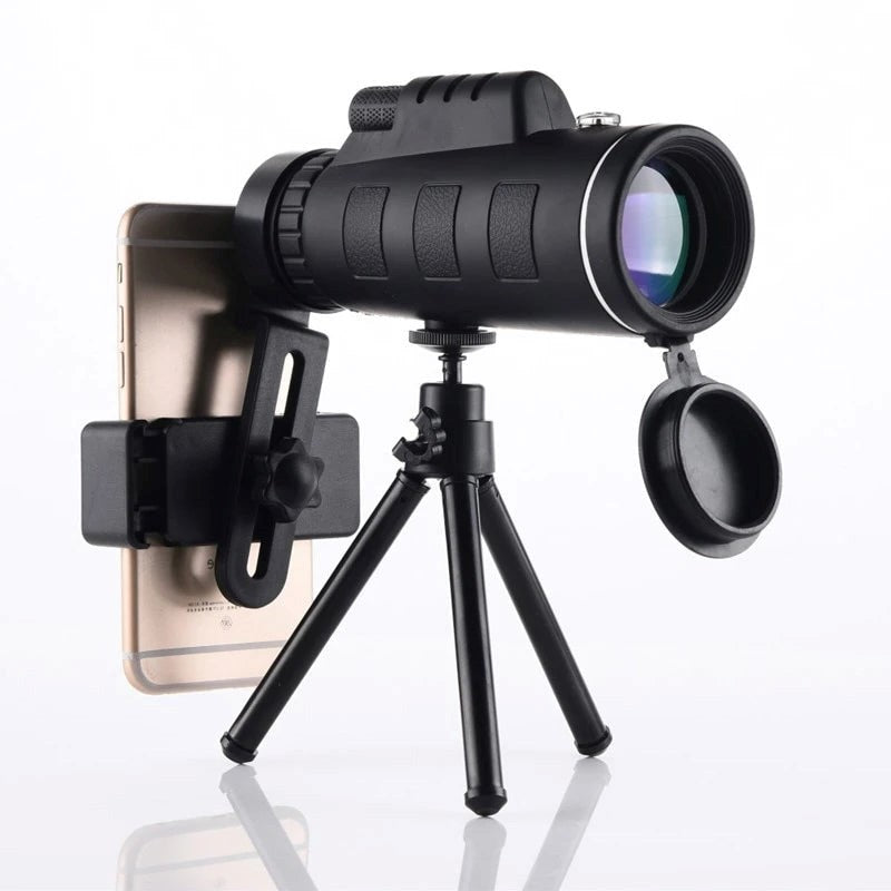 Starscope HD Monocular – Telescopio impermeable de alta potencia con soporte para smartphone y trípode