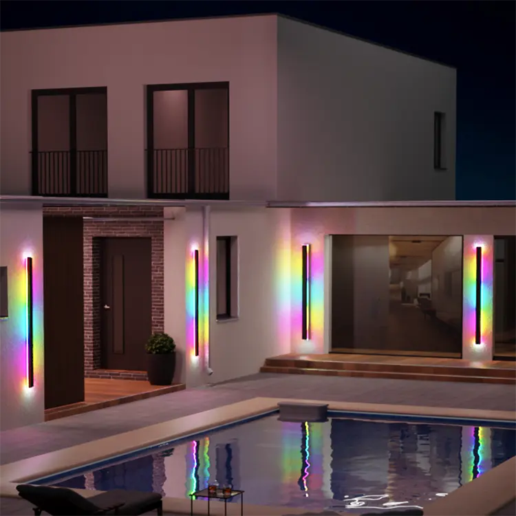 Aplique LED de pared impermeable para exterior e interior (RGB)