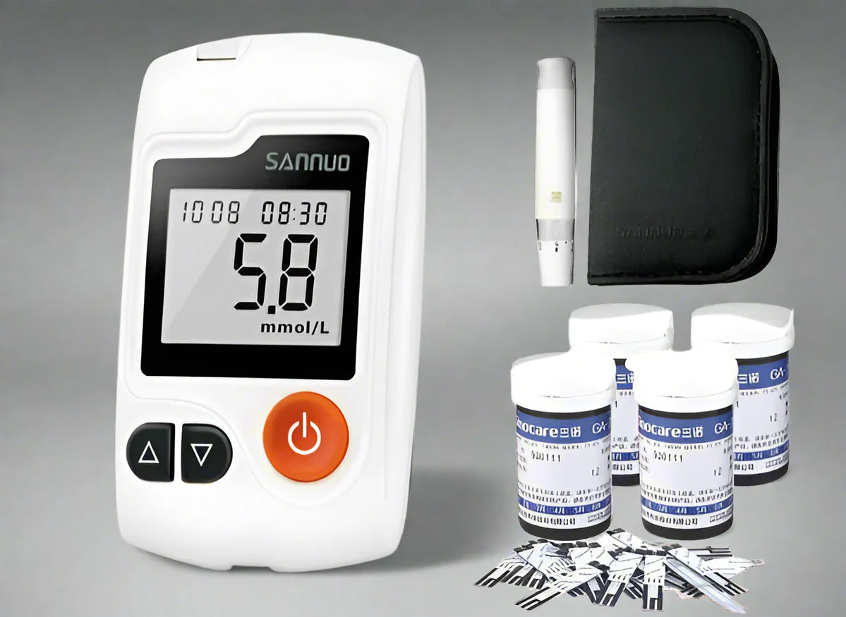 Misuratore di glicemia Eve Sinocare GA-3 – Kit accurato per test del diabete con strisce e lancette