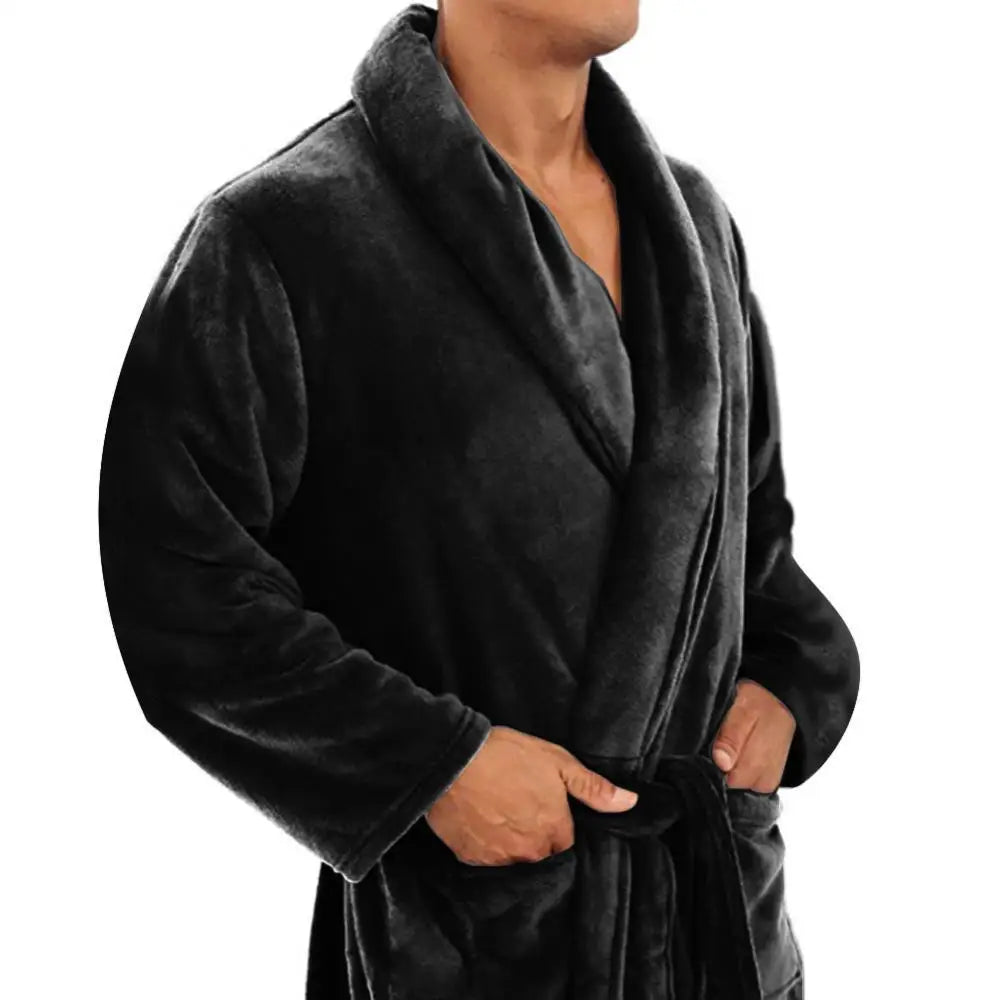 CozyRobe – Fleece Bathrobe with Shawl Collar and Pockets