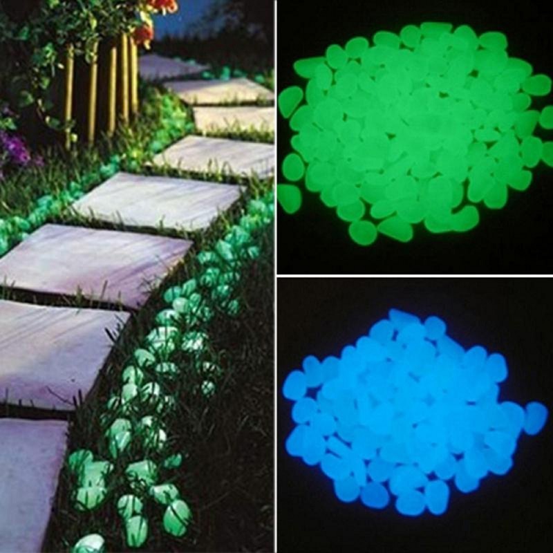 25/50 kpl Glow in the Dark Garden Pebbles