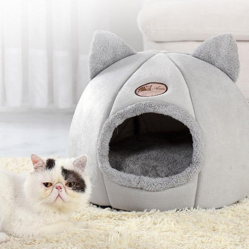 Cute Kitty Calming Cat Cave med aftagelig kattesengepude