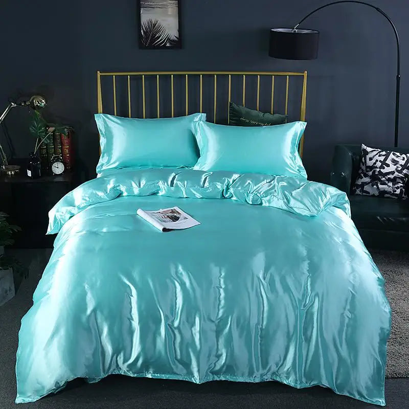 Luxury Silk Bedding Set - 4 Pieces (1 Flat Sheet + 1 Duvet Cover + 2 Pillowcases)