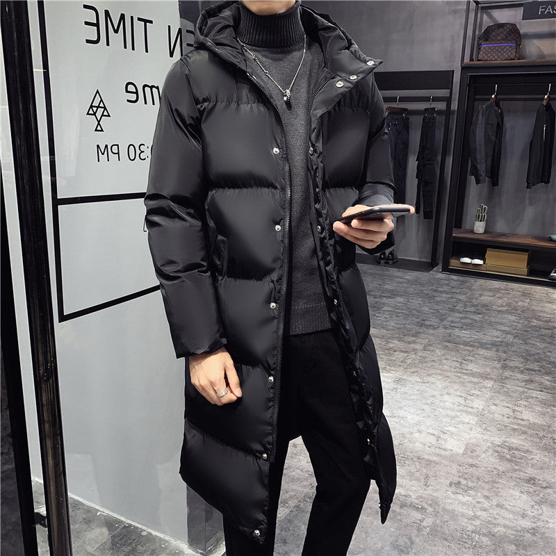 Tommy - Fur With Stand-Up Collar Black Men's Coat Long Jacket