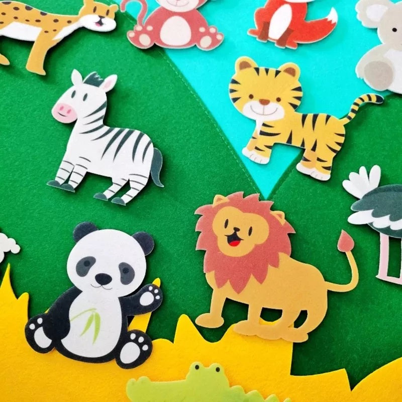 DIY Animal™ - Fixe os animais no lugar - Quadro de feltro temático de DIY Animal