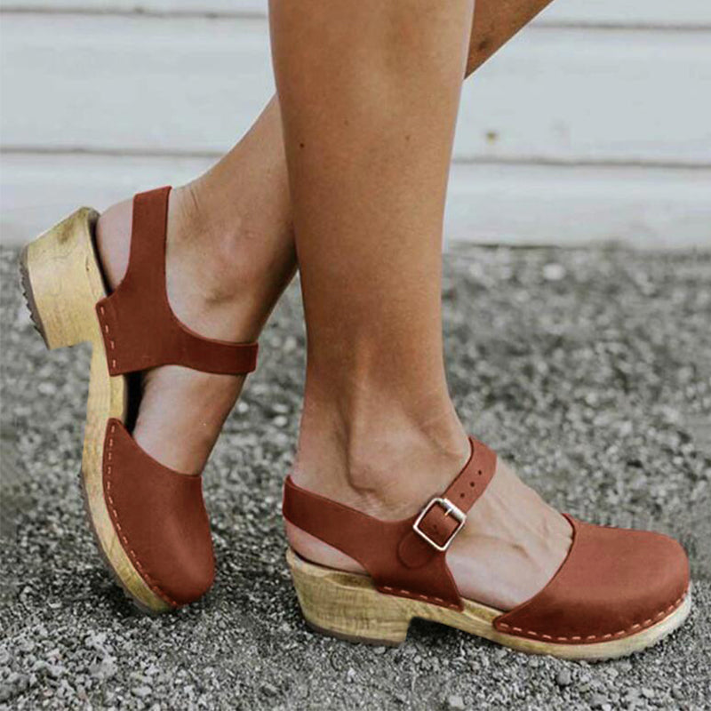 Emma - Orthopedic Brown Wedge Sandals