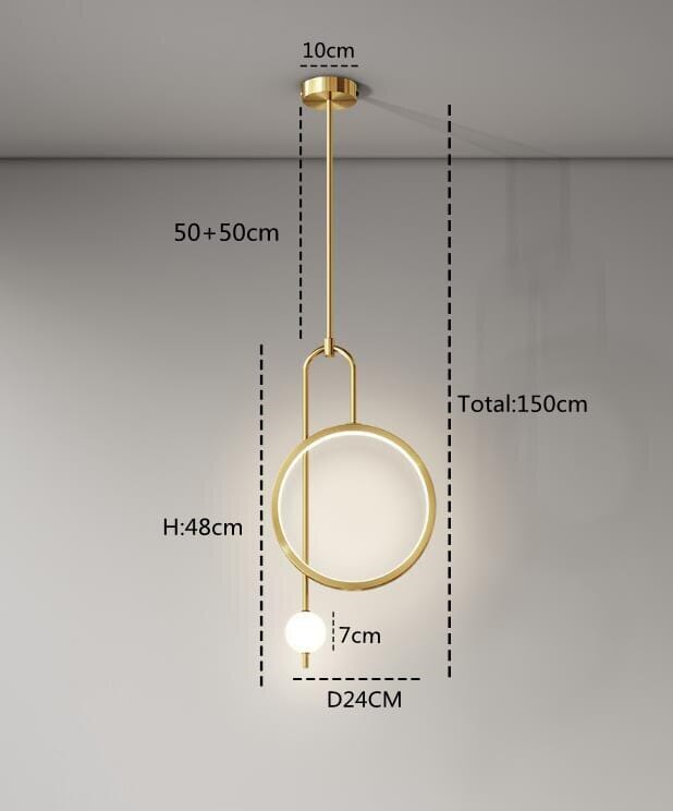 Pendente de Luz em Ouro Moderno