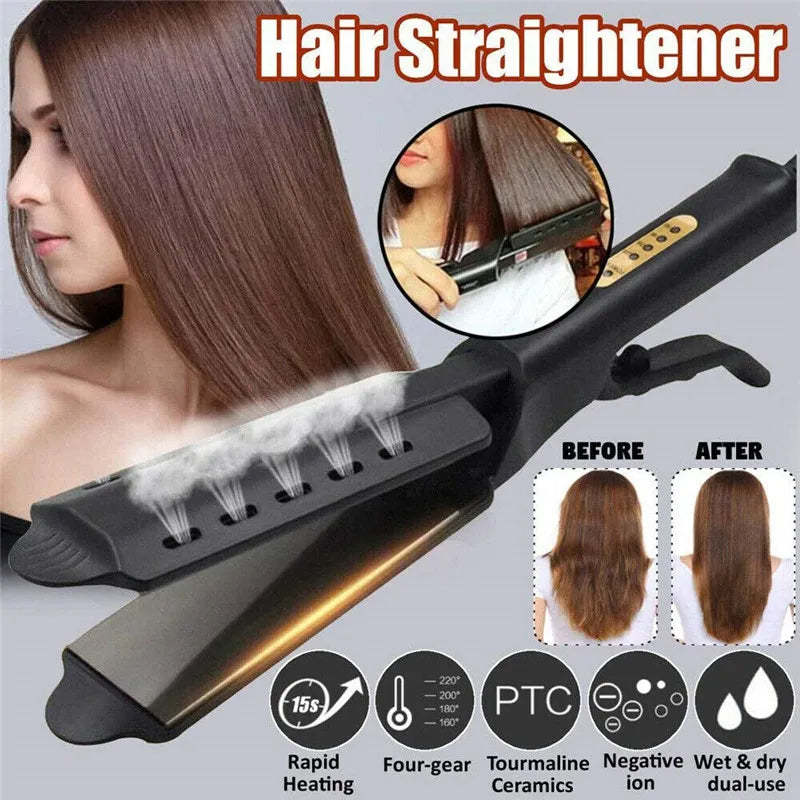 Steam Straightener™ Straight, Silky Hair In Seconds!