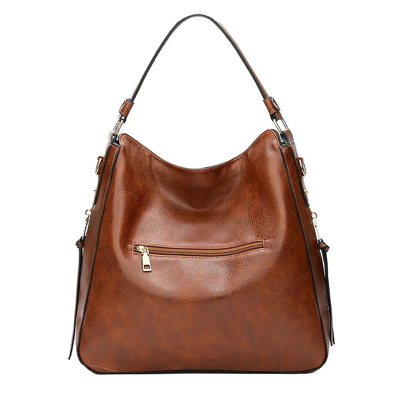 The Belgravia Faux Leather Vintage Shoulder Bag & Pouch