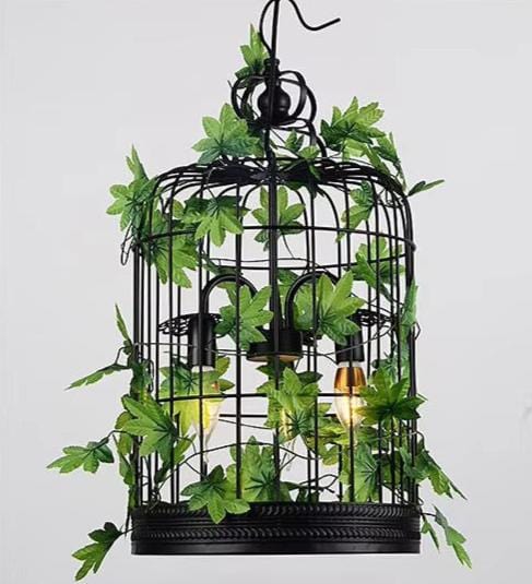 Lustre cage en fer vintage