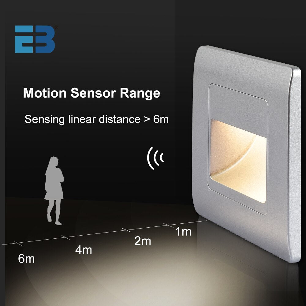 EB Brone - Led trappelys 4 farver PIR sensor forsænket fodlygte