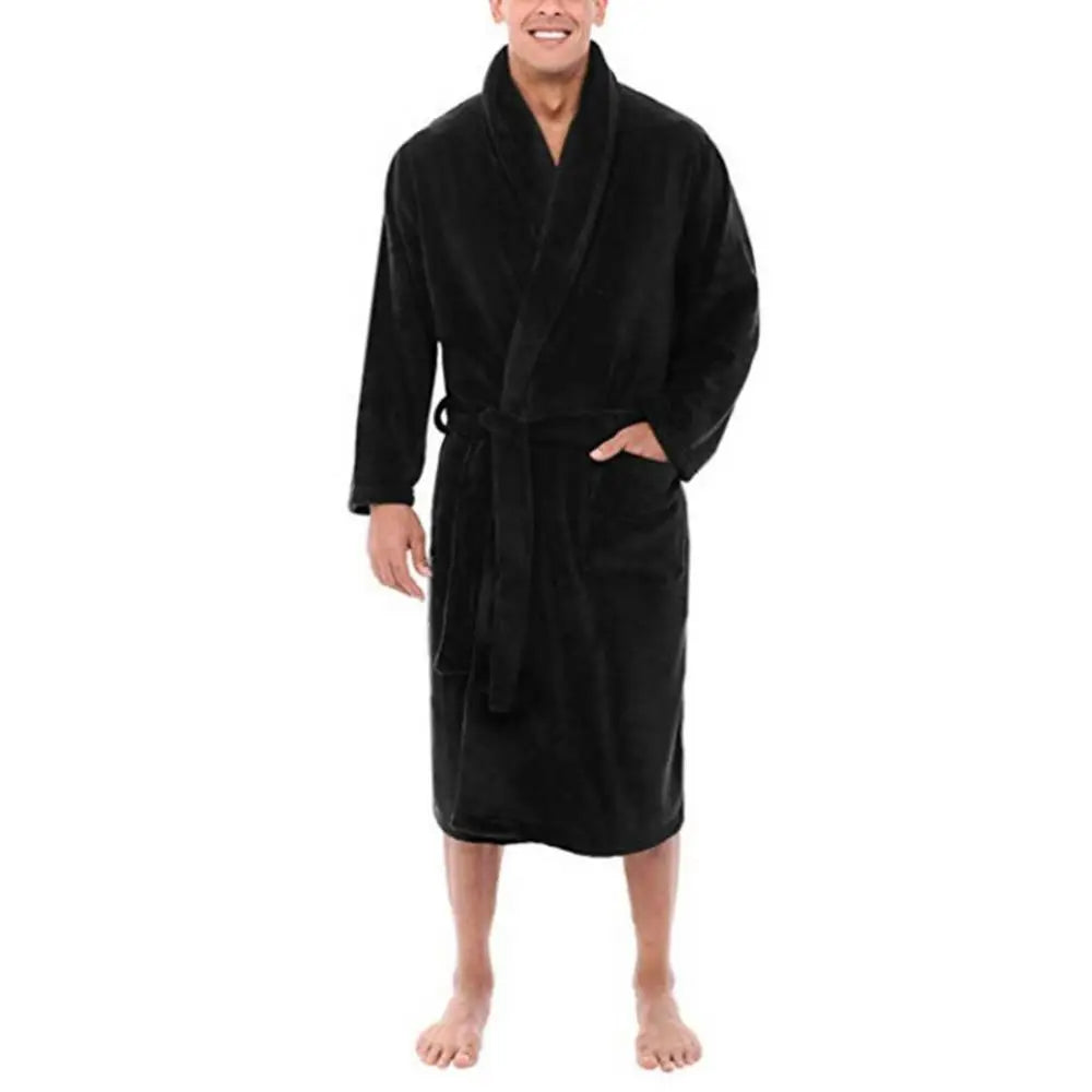 CozyRobe – Robe de Banho em Fleece com Gola de Xale e Bolsos