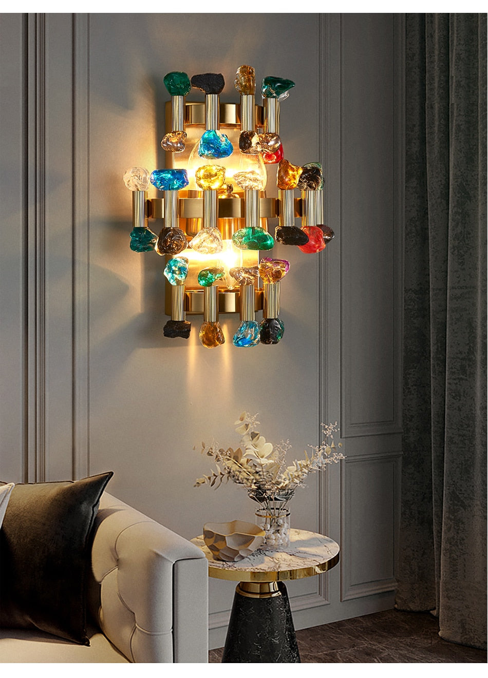 YLK Rarmaden Colorful Luxury Crystal Sconce