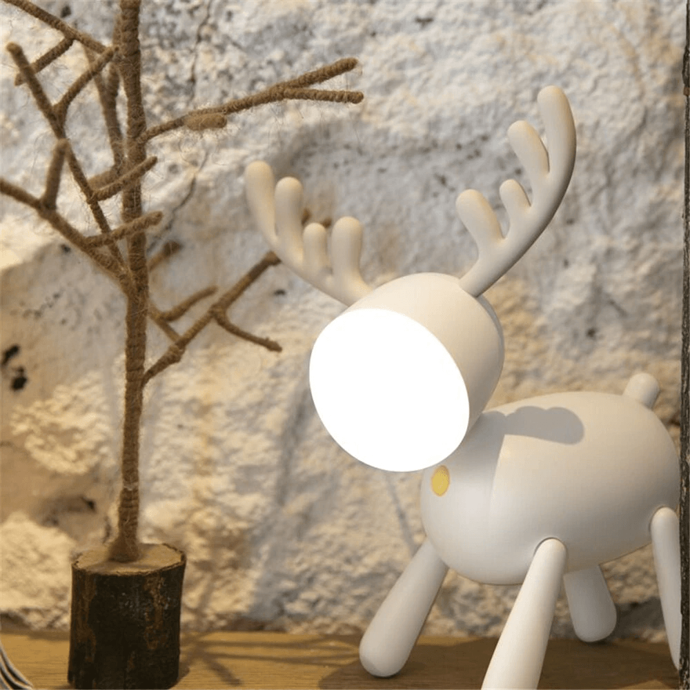 USB-ladattava Cute Deer LED-yölamppu