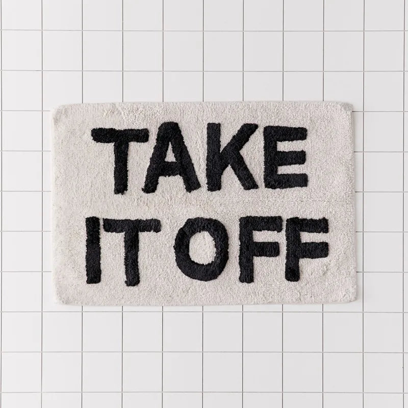 Alfombrilla de baño artesanal "Take It Off"