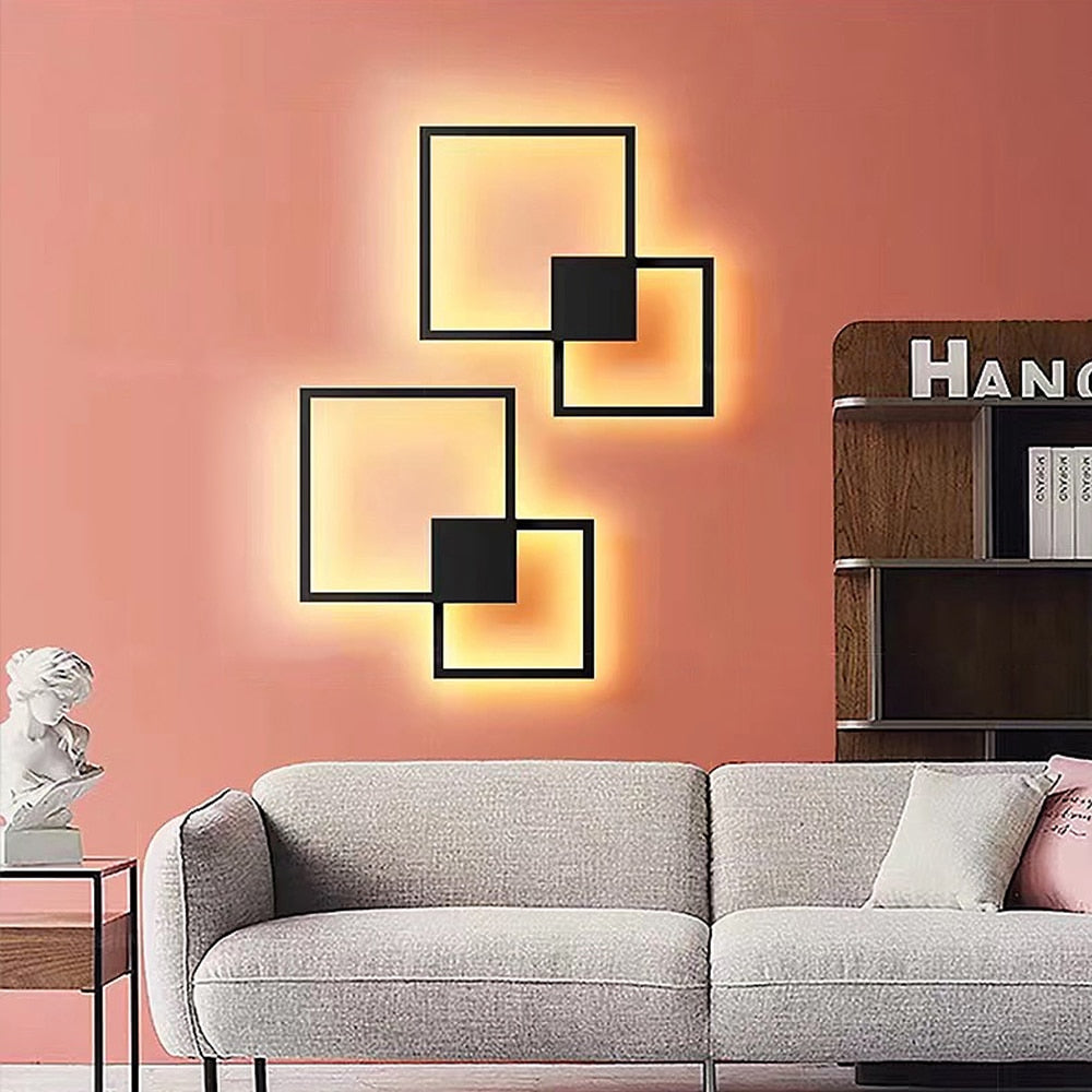 Black-White Square Wall Decoration Lamp