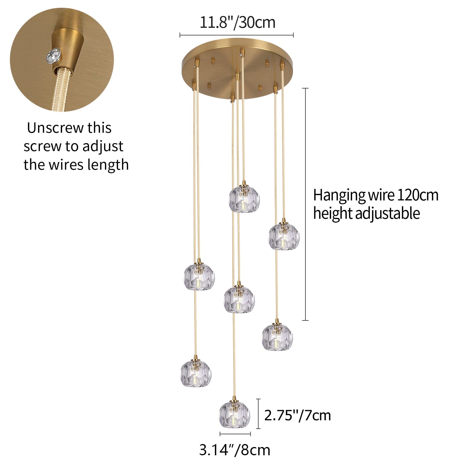 Lámparas de Colgante de Cristal Nórdico