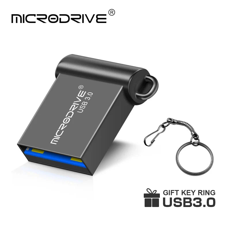 MicroDrive Super Mini USB 3.0 Flash Drive | Metal 16GB, 32GB, 64GB, 128GB | Unitate flash de mare viteză pentru PC și Mac