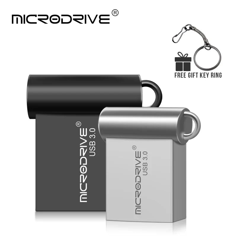 MicroDrive Super Mini USB 3.0 Flash Drive | Metal 16GB, 32GB, 64GB, 128GB | High-Speed Pen Drive for PC & Mac