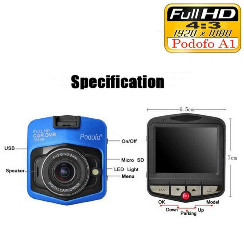 Dashcam Full HD 1080P + 16-GB-Karte