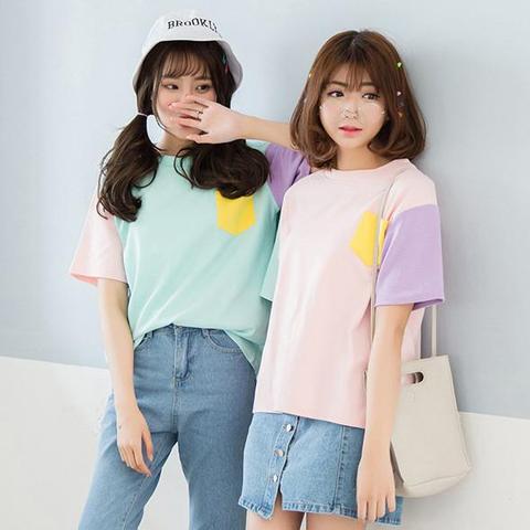 T-shirt patchwork pastel