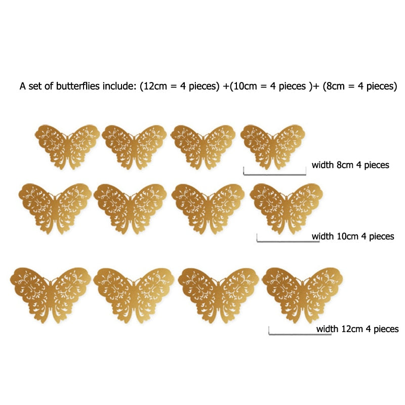 3D Schmetterling Wandaufkleber | Perfekt für Hochzeiten