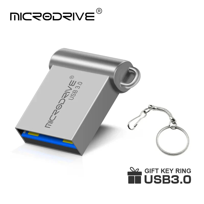 MicroDrive Super Mini USB 3.0 Flash Drive | Metal 16GB, 32GB, 64GB, 128GB | Unitate flash de mare viteză pentru PC și Mac