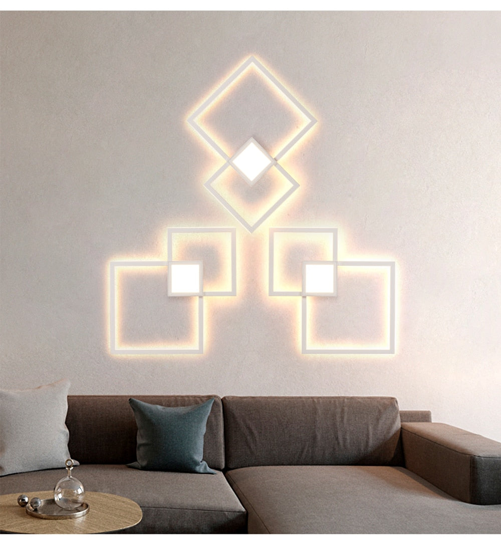 Black-White Square Wall Decoration Lamp