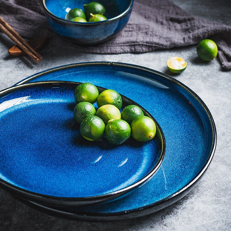 Assiettes à dîner bleu foncé « Oceano »