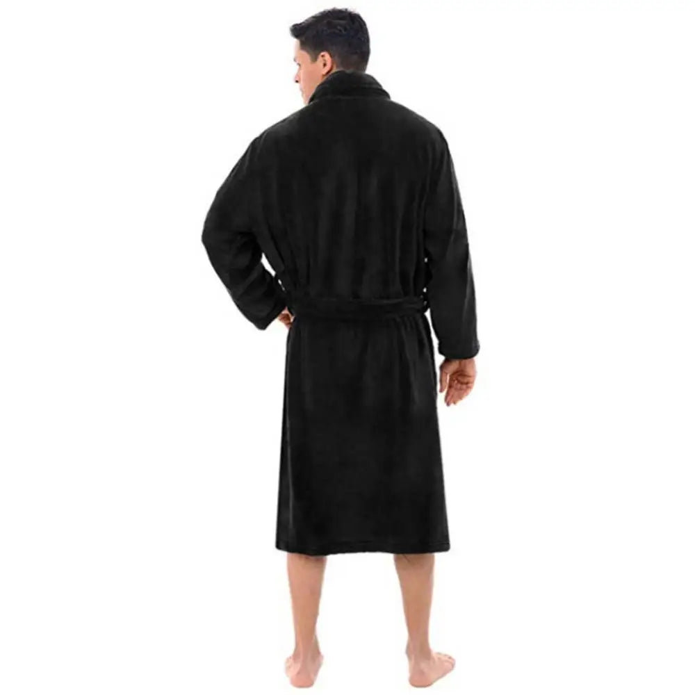 CozyRobe – Albornoz polar con cuello chal y bolsillos