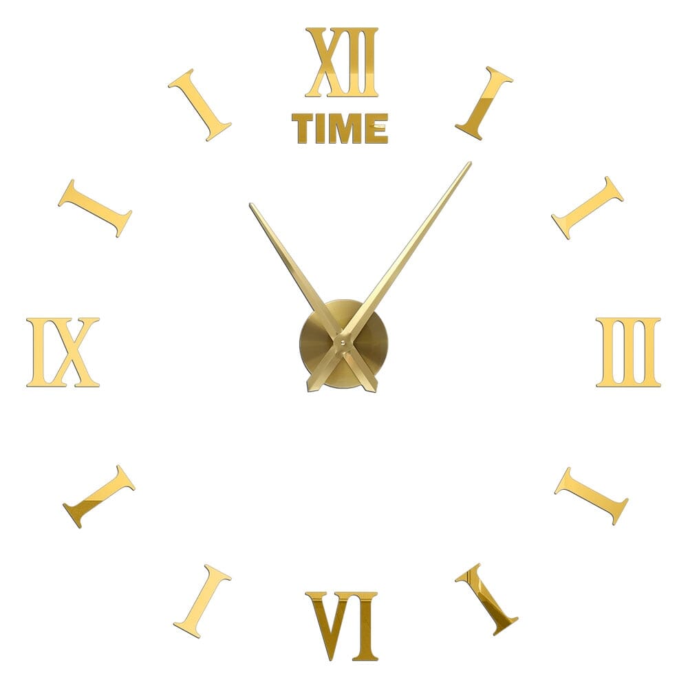 Gold Acrylic 3D Wall Clock