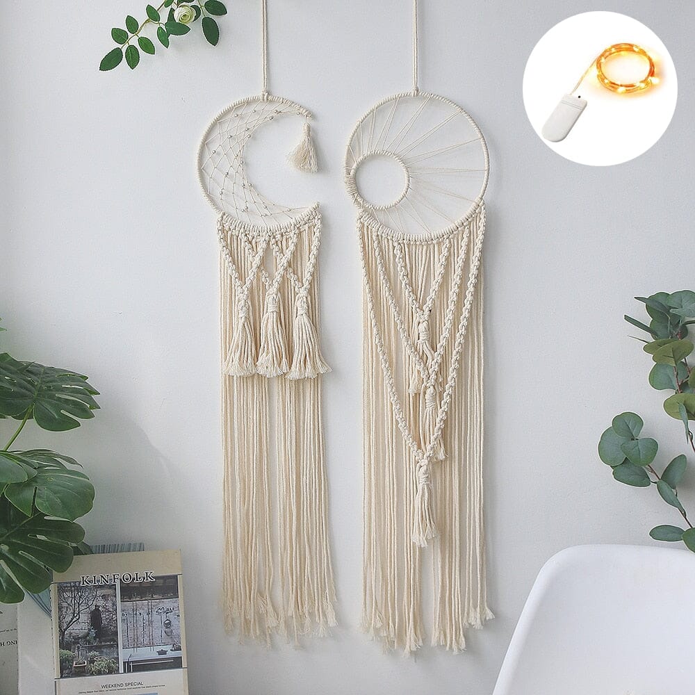 Atrapasueños de macramé con luces