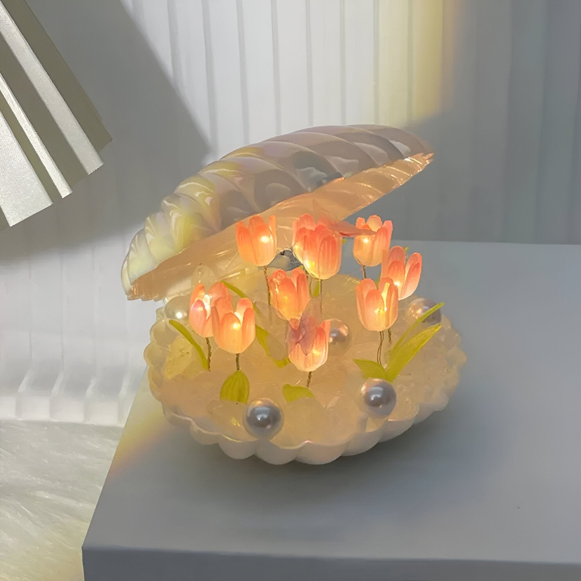 Shell Tulip Handmade  Night Lamp