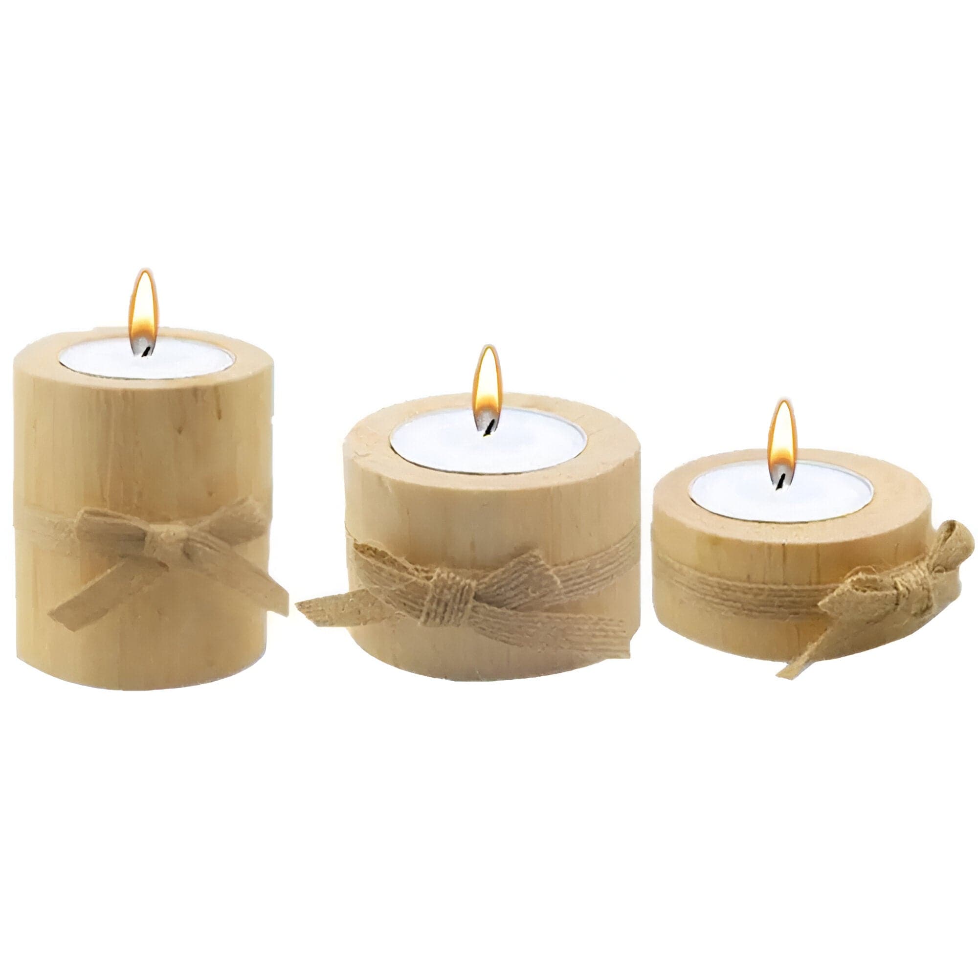 Pine Wood Candle Holders