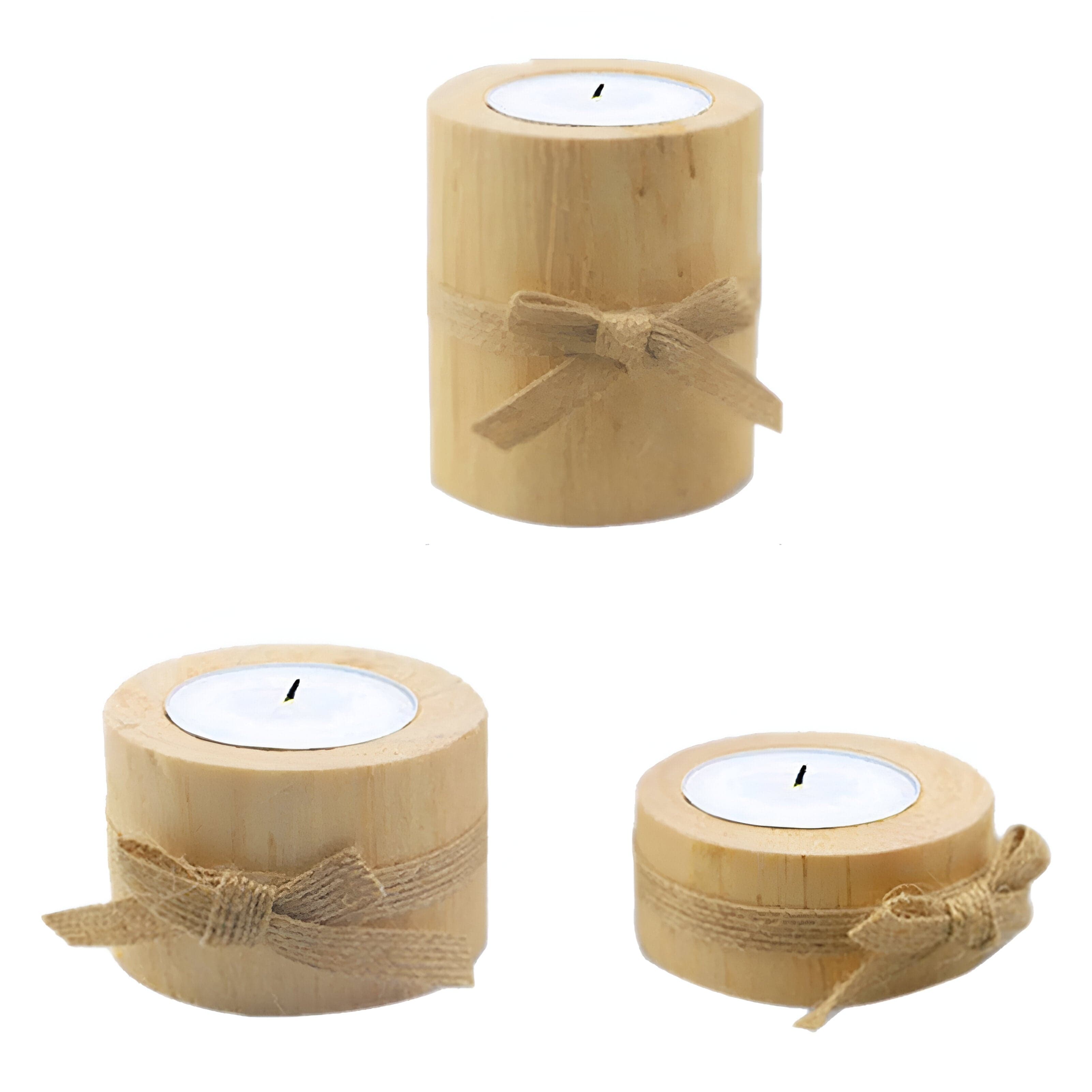 Pine Wood Candle Holders