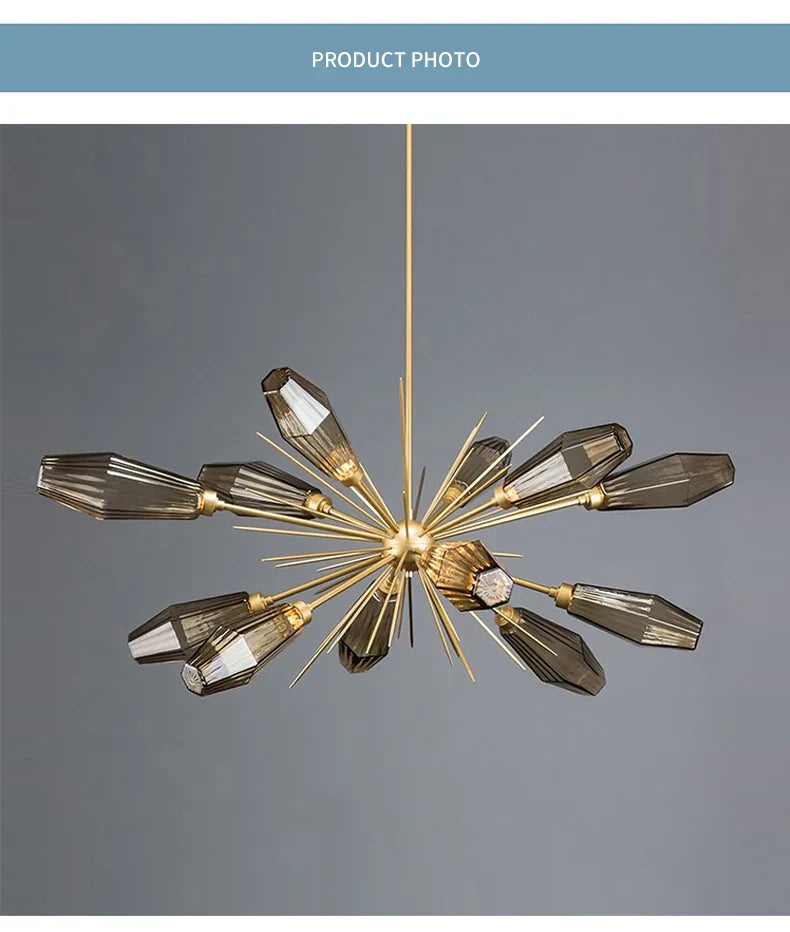 Nordic Satellite Chandelier LED Gray Glass Creative Hanging Light