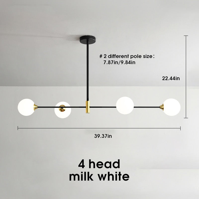 Kara - Plafondlamp met noordse glazen bol en lampenkap