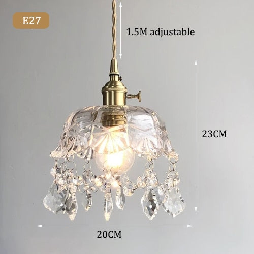 Raysis - Glass crystal transparent Pendant Lamp